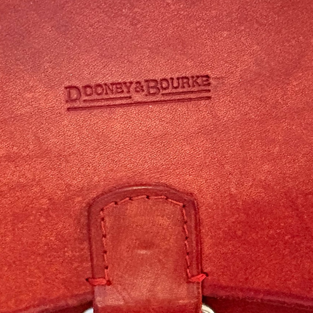 Dooney & Bourke Alto Italian Leather Briefcase Messenger Bag Red Vintage Patina - Picture 9 of 15